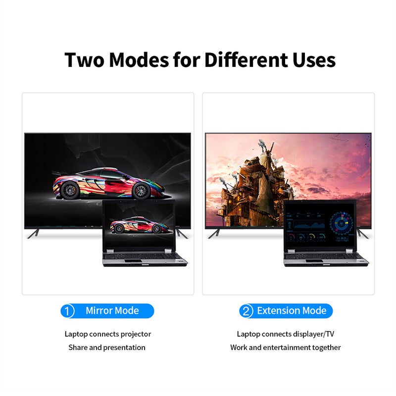 فينشن محول من منفذ VGA إلى HD أسود  - Image 2