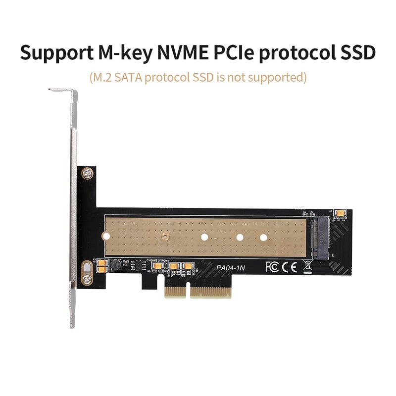 Generic - M.2 To PCIe3.0 Adapter Card For M-Key NVME PCIe SSD Multicolour - Image 1
