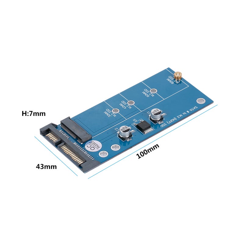 NGFF M.2 SSD To SATA 3.0 Adapter Card Converter Blue