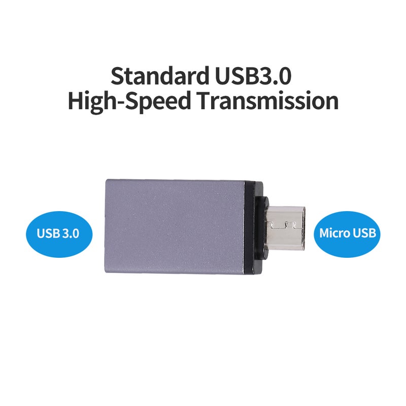 USB Male To USB 3.0 Female OTG Cable Adapter Grey - Image 5