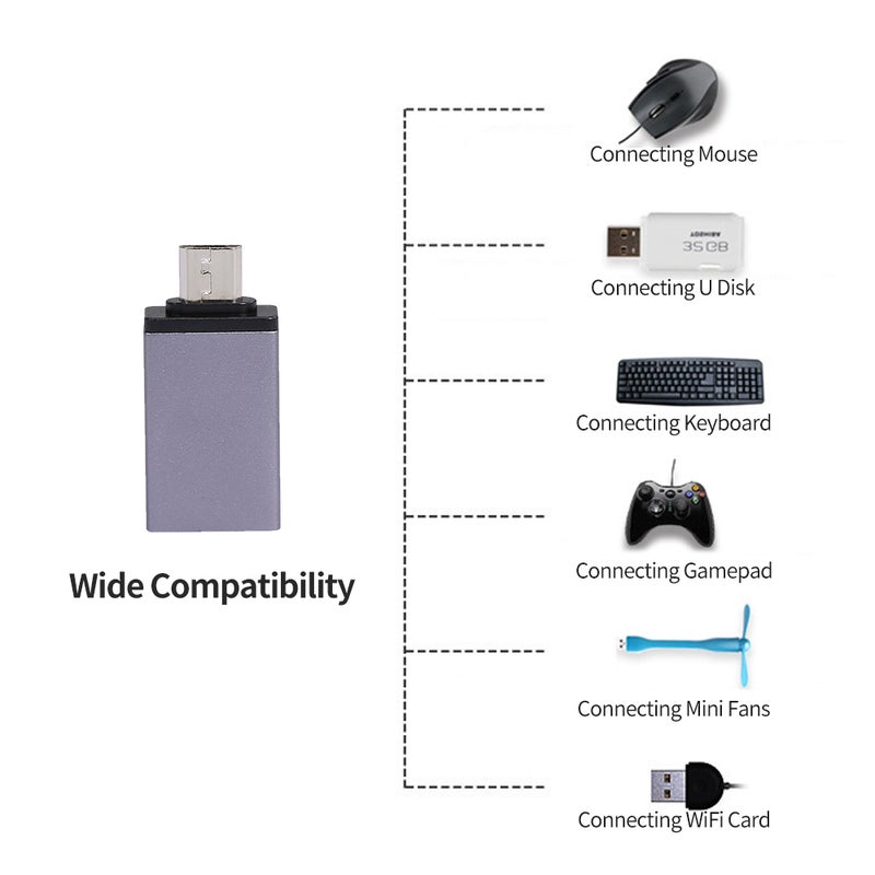 USB Male To USB 3.0 Female OTG Cable Adapter Grey - Image 4
