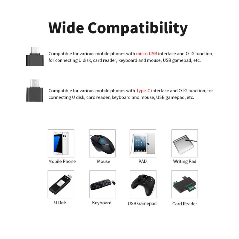 Micro USB Male To USB 3.0 Female OTG Cable Adapter Converter White - Image 5