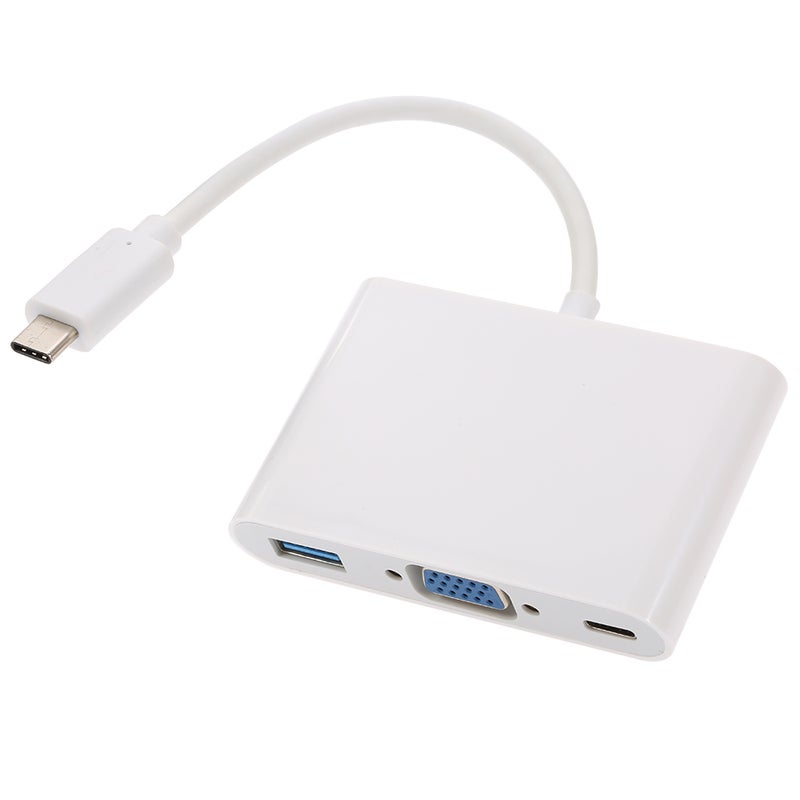 محوّل موزع عالي السرعة بمنفذ USB-C USB 3.1 Type-C أبيض - Image 1