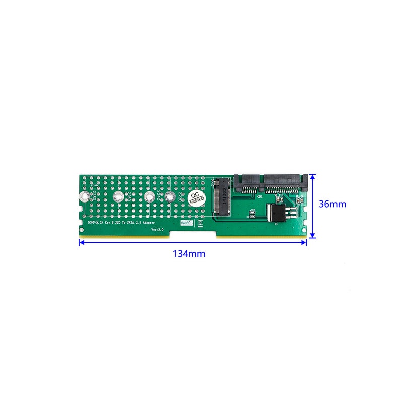 Generic - M.2 NGFF B-Key SSD To SATA Adapter Green - Image 1