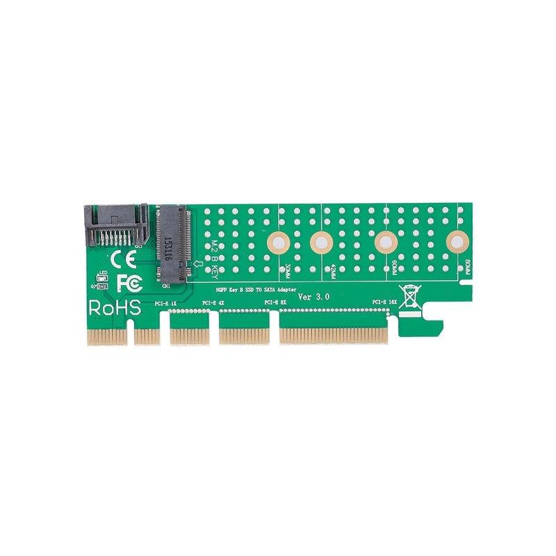 ماركة غير محددة بطاقة محول NGFF M.2 B Key من SATA-BUS SSD إلى SATA3 مع دعم كابل SATA للمشتت الحراري أخضر  - Image 2