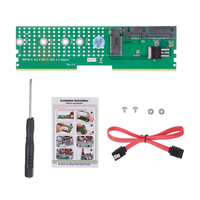 Generic - M.2 NGFF B-Key SSD To SATA Adapter Green - Image 1