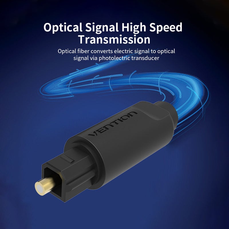 فينشن كابل تمديد صوتي ستيريو رقمي مصنوع من الألياف الضوئية يعمل بتقنية هاي فاي ومع أنظمة المسرح الرقمي مناسب لأجهزة DVD والمسرح المنزلي أسود - Image 4