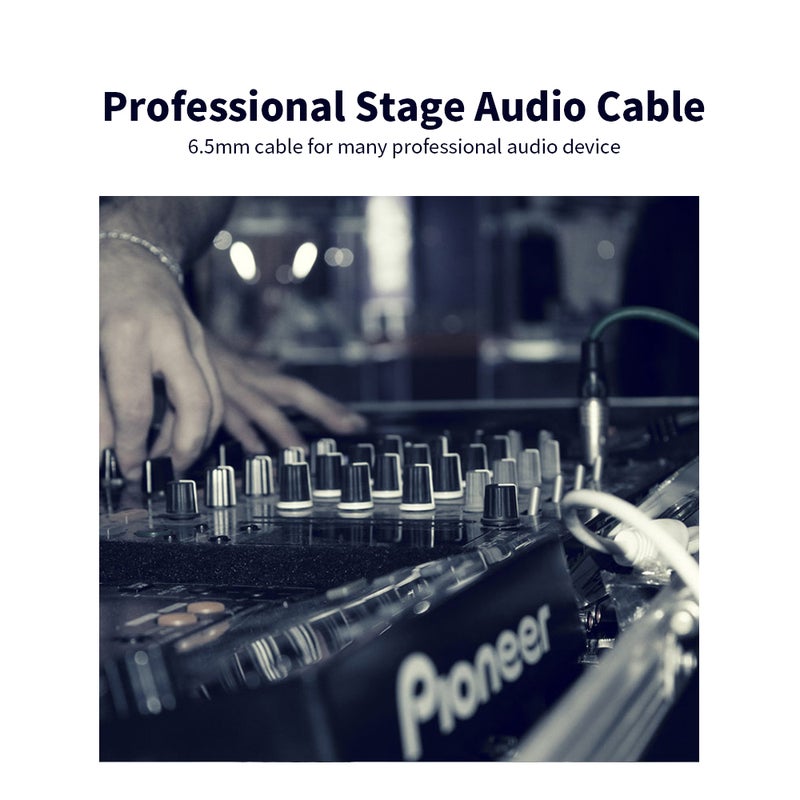 فينشن كابل صوتي من ذكر إلى ذكر مقاس 6.5 مم لمضخم الجيتار مع ميكروفون أسود - Image 3