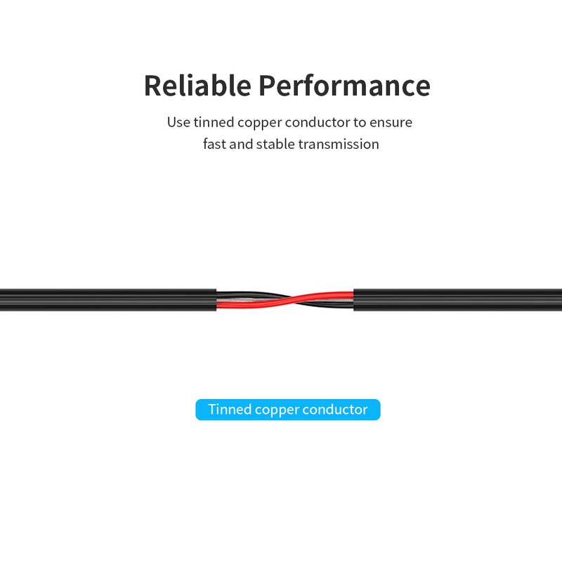 VENTION 3.5 To 6.5mm Dual Audio Cable For Phone Amplifier Speaker Stereo Black/Blue - Image 5