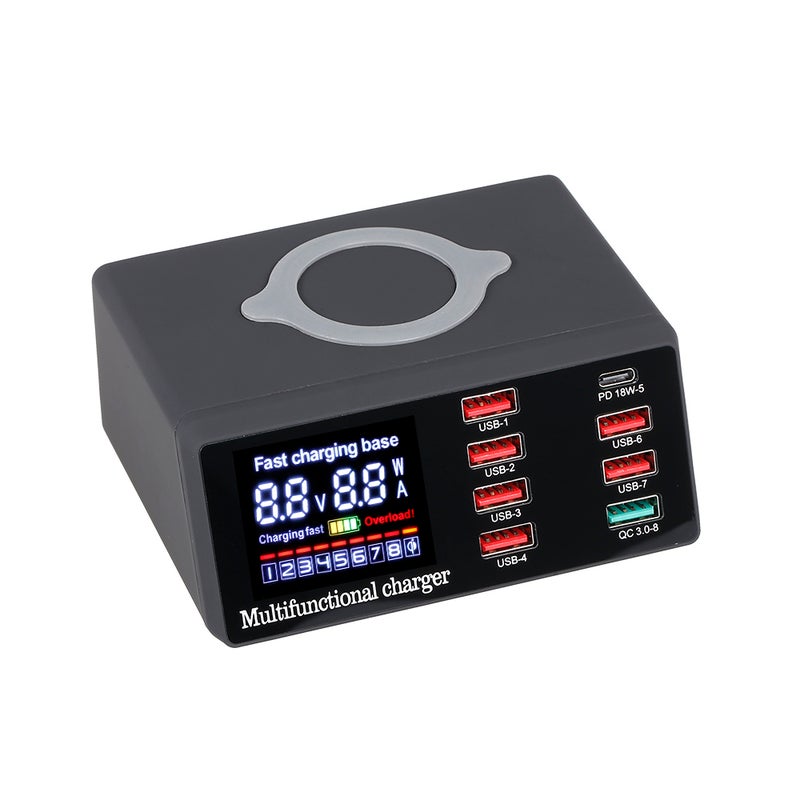 X9 8 Port Wireless USB Quick Port Charge Station Black  - Image 3