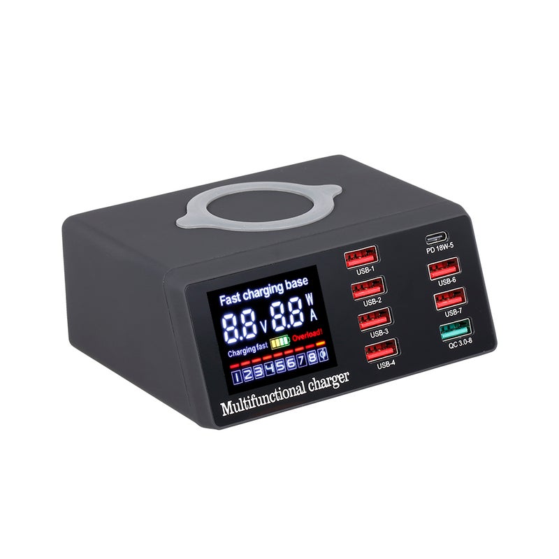 X9 8 Port Wireless USB Quick Port Charge Station Black  - Image 4