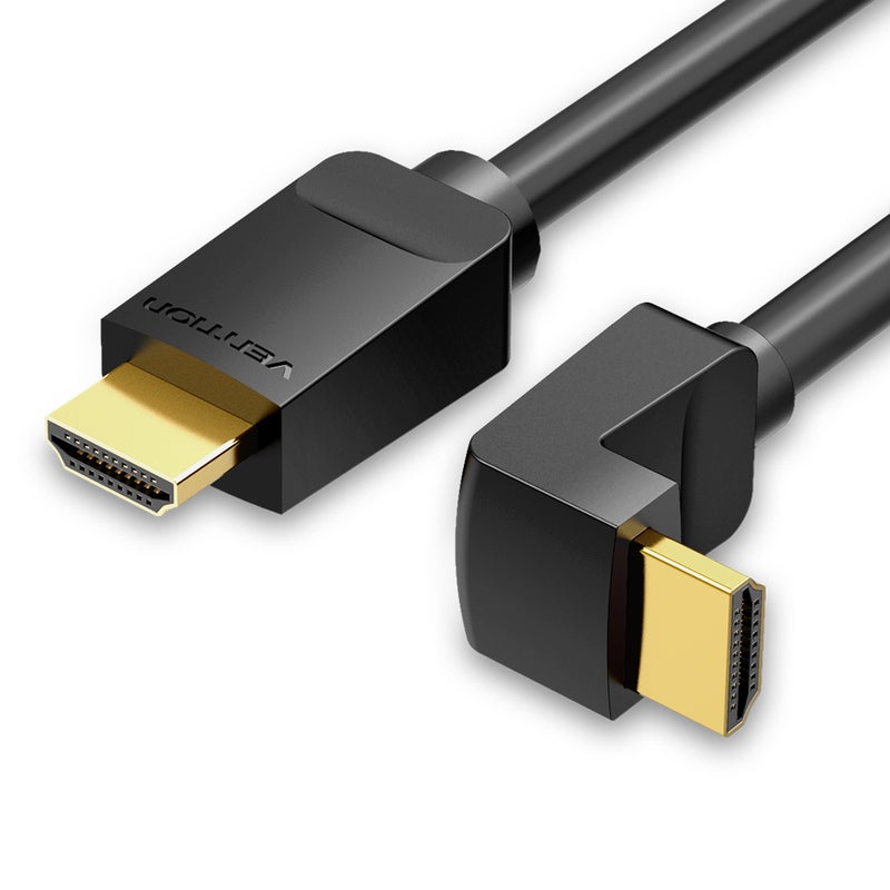 VENTION 90 Degree HDMI 2.0 4K And 3D Right Angle Cable Black - Image 1