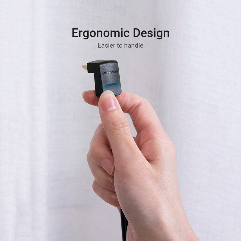 VENTION 90 Degree HDMI 2.0 4K And 3D Right Angle Cable Black - Image 2