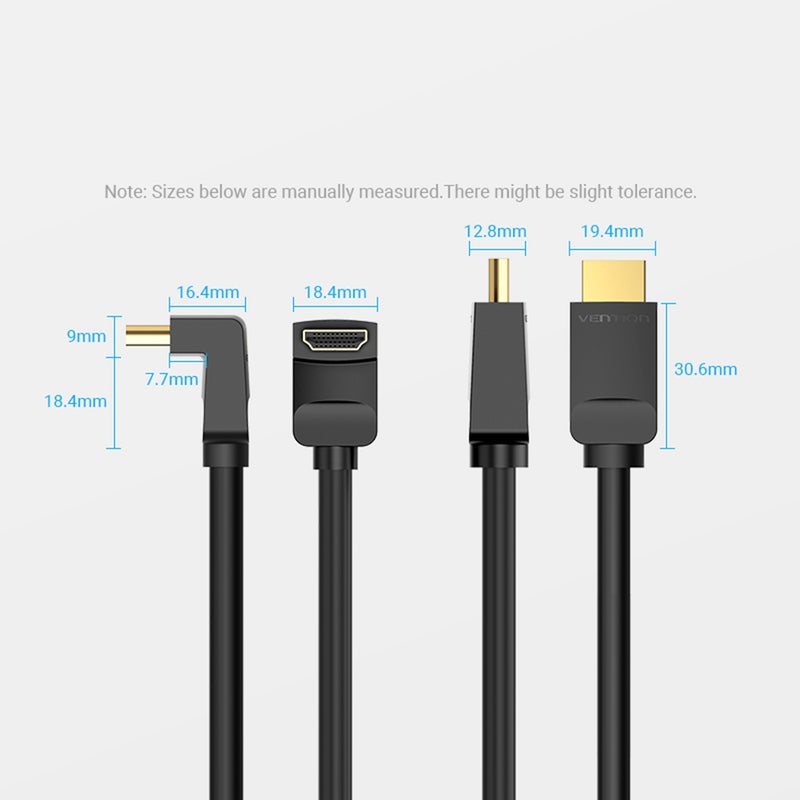 فينشن كابل HDMI 2.0 بزاوية قائمة 90 درجة بدقة 4K و3D من AARBG  - Image 4