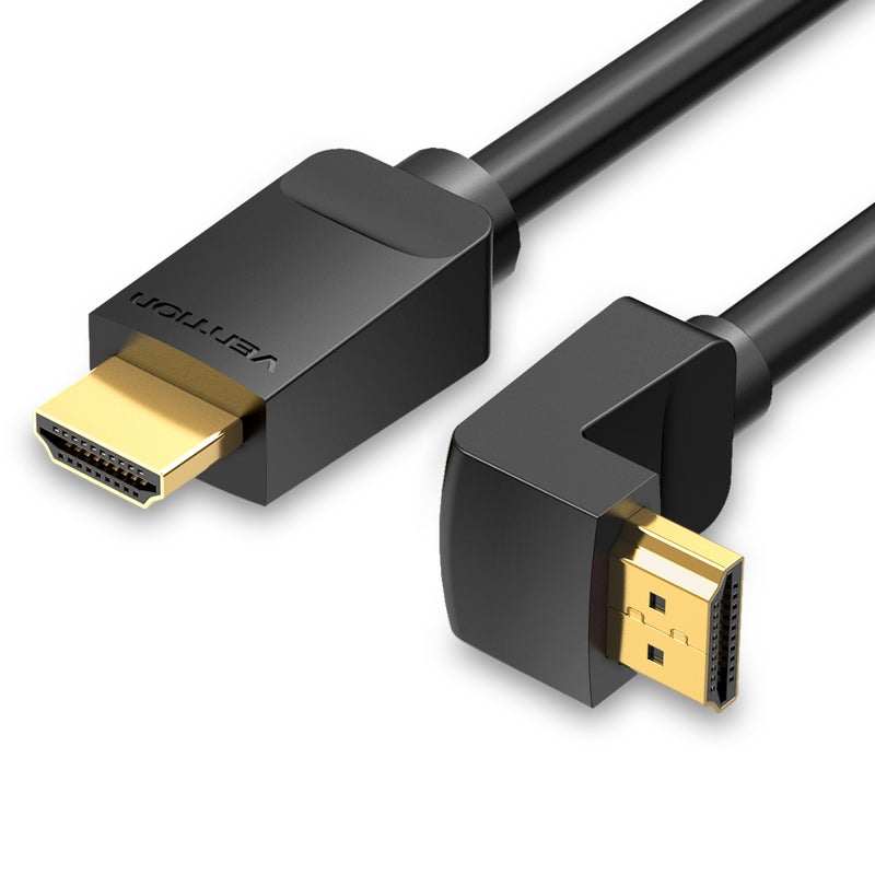 VENTION AAQBH 270 Degree HDMI 2.0 4K And 3D Right Angle Cable Black - Image 1