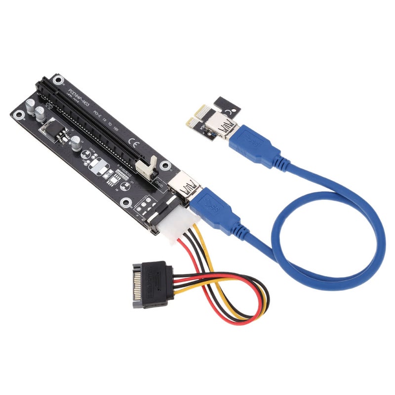 USB 3.0 PCI-E PCI Express Extender Riser Board Card Adapter Multicolour - Image 1