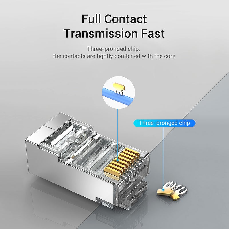 VENTION 10-Piece CAT 7 FTP RJ45 Modular Plug Silver - Image 4