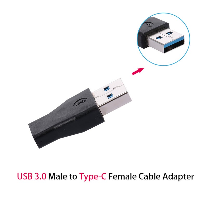 USB 3.0 Male To Type-C Female Adapter Black - Image 3