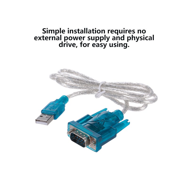 Generic - USB to RS232 Serial Port 9 Pin Serial Port USB Cable Blue/White - Image 1