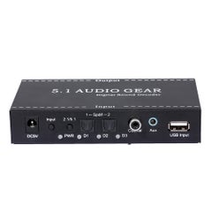 5.1 Audio Gear Digital Sound Decoder 3.5mm Audio Converter Output Support EU Plug Black