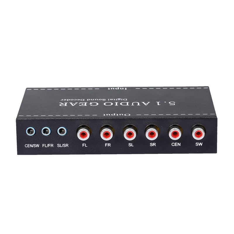 Generic - 5.1 Audio Gear Digital Sound Decoder 3.5mm Audio Converter Output Support EU Plug Black - Image 1