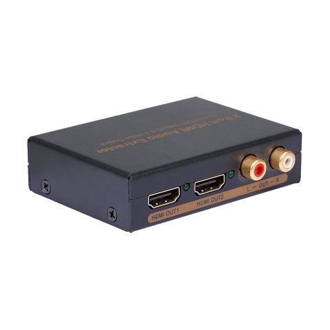 NK-912 2 Port HDMI Splitter Video 2 HDMI Audio Extractor Switcher Output UK Plug Black