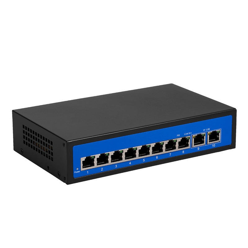 20Gbps 2 Uplink 8 Ethernet Port For IP Camera Wireless AP UK Plug Black - Image 4