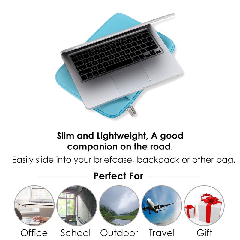 Soft Zipper Sleeve Bag For 11-Inch Mac Book Air Pro Blue  - Image 4