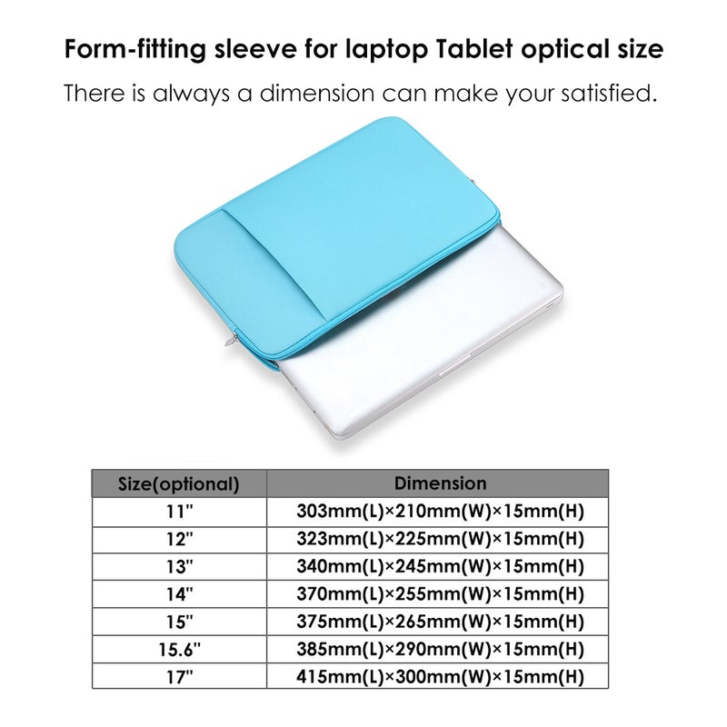 Soft Zipper Sleeve Bag For 11-Inch Mac Book Air Pro Blue  - Image 5