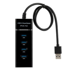 Generic 4-Port USB Adapter Hub For Desktop PC Laptop Black  - Image 4