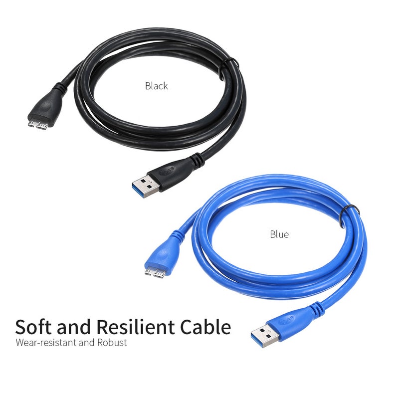 Generic - USB Type A Male To Micro B Cable For External Hard Drive Blue - Image 1