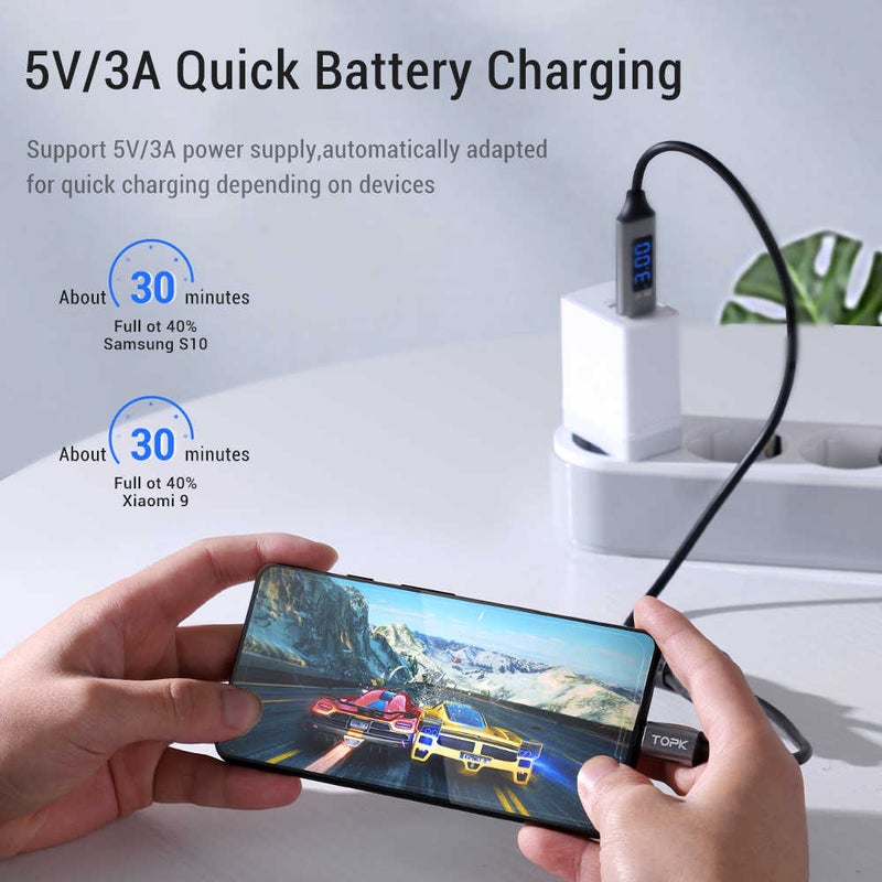 Type-C Data Charging Sync Cable For Samsung Xiaomi LG Black - Image 1