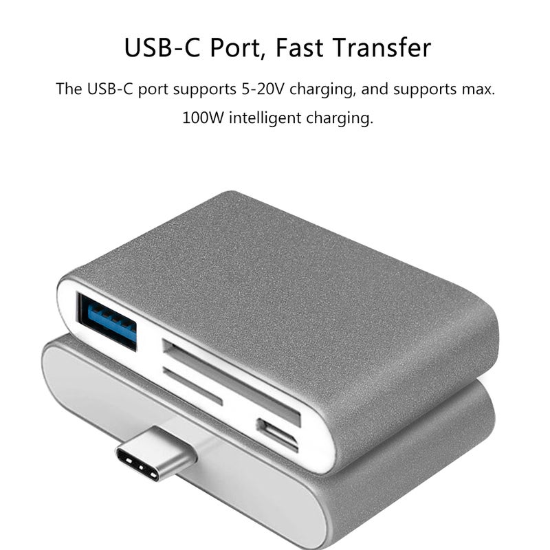 Generic 5-In-1 Type-C Hub OTG USB 3.0 Converter Adapter Grey  - Image 4