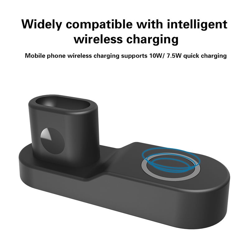 4-In-1 Wireless Charging Station Phone Holder Black  - Image 5