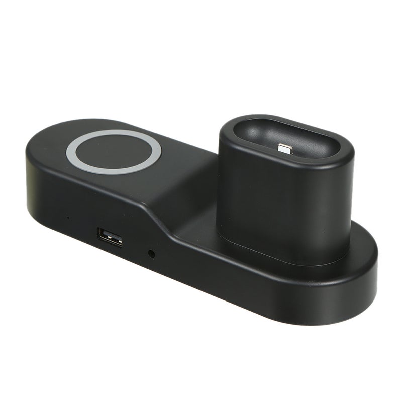 4-In-1 Wireless Charging Station Phone Holder Black  - Image 3