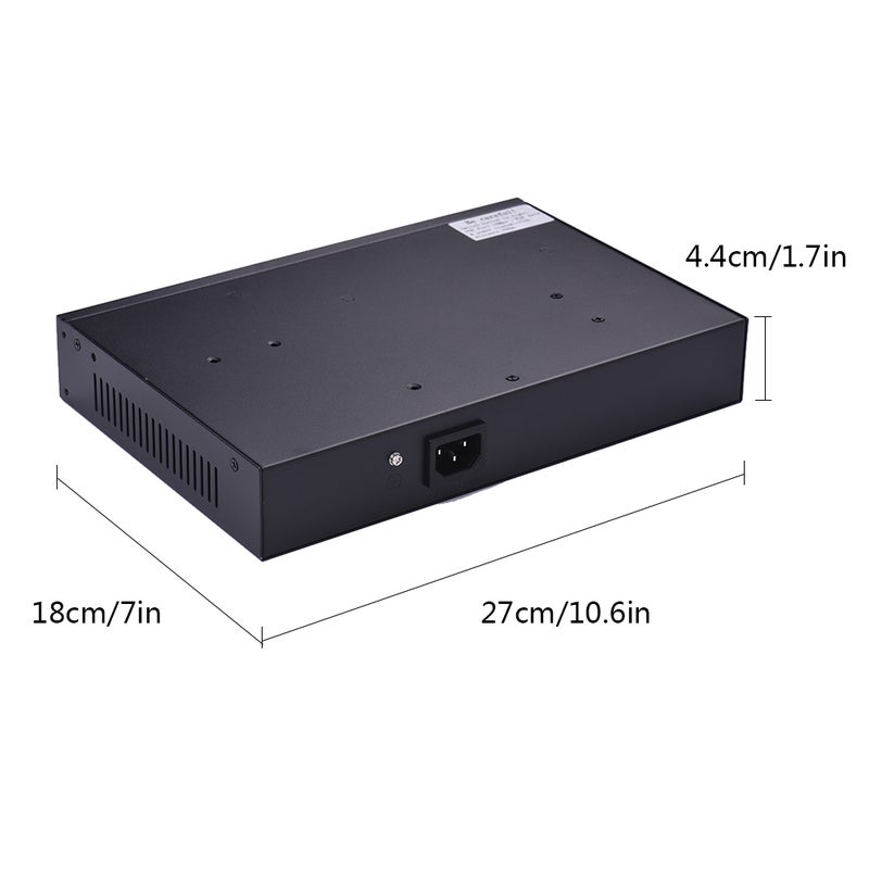 Generic 8 Ethernet Port And 2 Uplink Ethernet Port Switch Power Black  - Image 2