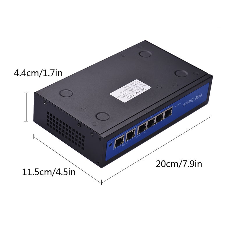 Generic 4 Ethernet Port And 2 Uplink Ethernet Port Switch Power Black  - Image 2