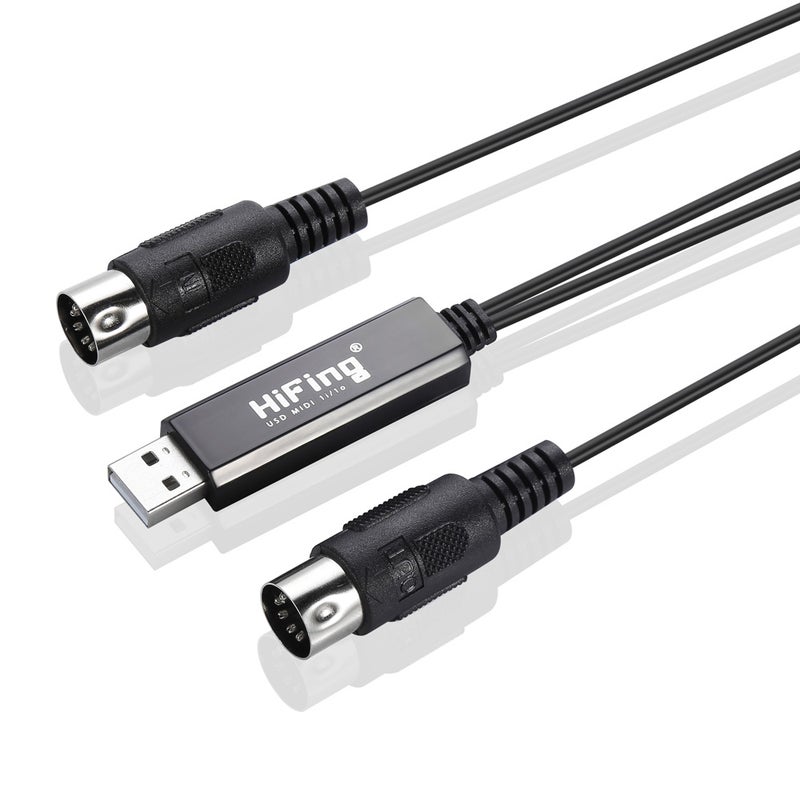 5 Pin Line Converter PC To Music Keyboard Adapter Cord Black - Image 5