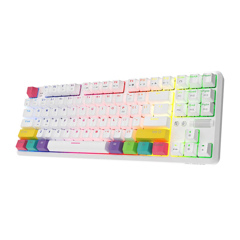 Ajazz - K870T Wired and Bluetooth Dual Mode RGB Color Backlight Mechanical Switches Gaming Keyboard - English - Image 1