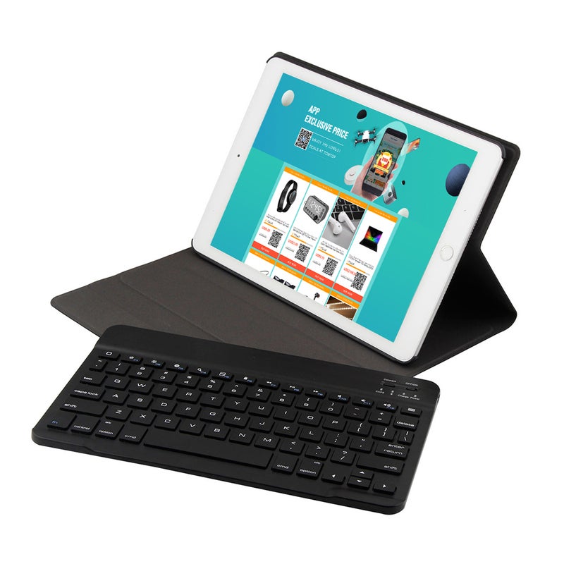 Bluetooth 3.0 Wireless Tablet Protective Keyboard with Case Stand - English Black - Image 5