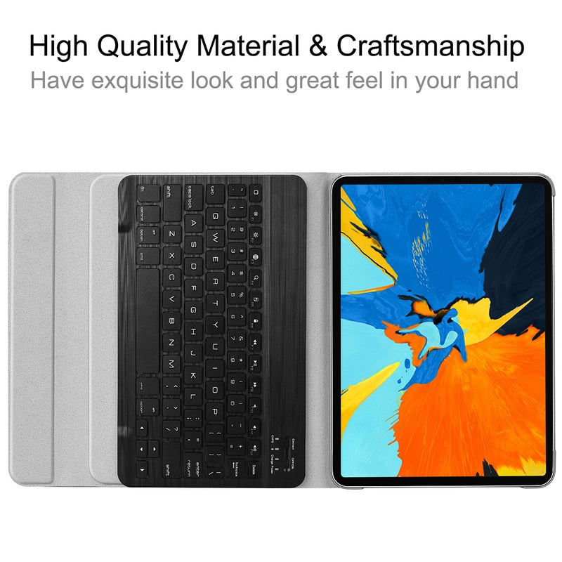 Wireless Bluetooth Keyboard With Case Cover For 2018 iPad Pro 11 - English Black/Blue - Image 3