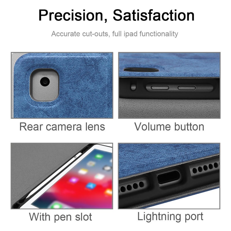 Wireless Bluetooth Keyboard With Case Cover For 2017-18 iPad Air1/2 iPad Pro 9.7/iPad 9.7 - English Black/Blue  - Image 5
