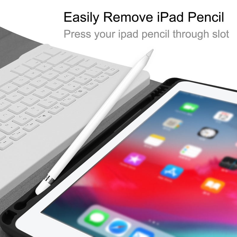 Wireless Bluetooth Keyboard With Case Cover For 2017-18 iPad Air1/2 iPad Pro 9.7/iPad 9.7 - English Black/White  - Image 4