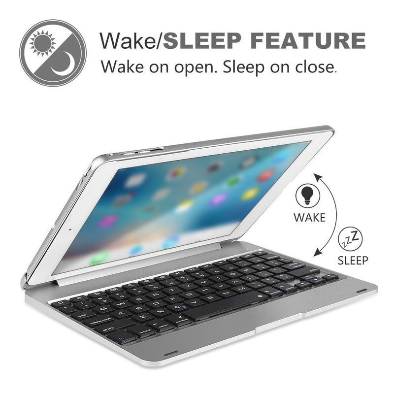 F19B Wireless Bluetooth Keyboard With Flip Cover Case For iPad Air 1 2 5 6 Pro 9.7 - English Pink/Black  - Image 2