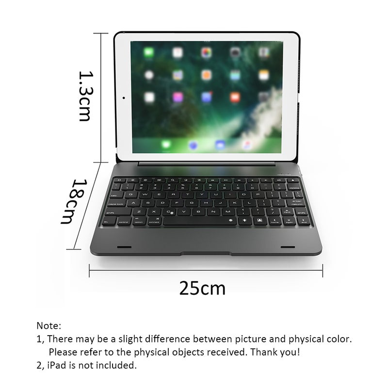 F19B Wireless Bluetooth Keyboard With Flip Cover Case For iPad Air 1 2 5 6 Pro 9.7 - English Pink/Black  - Image 5