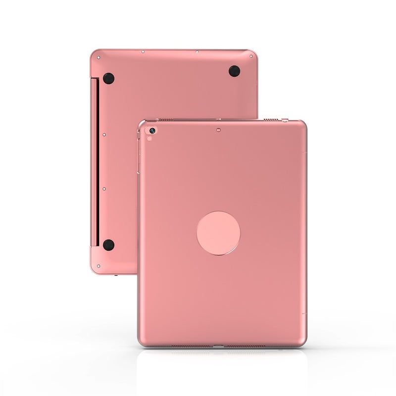 F19B Wireless Bluetooth Keyboard With Flip Cover Case For iPad Air 1 2 5 6 Pro 9.7 - English Rose Gold/Black  - Image 1