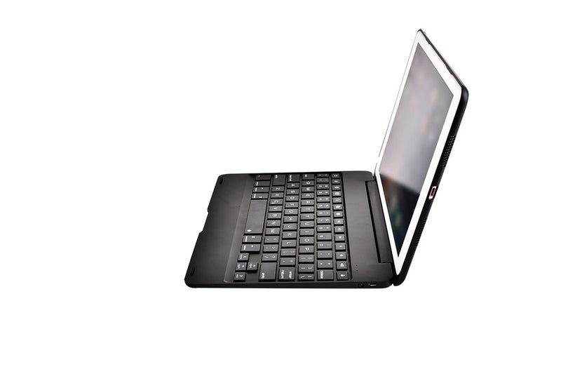 Generic - F19B Wireless Bluetooth Keyboard With Flip Cover Case For iPad Air 1 2 5 6 Pro 9.7 - English Black - Image 1