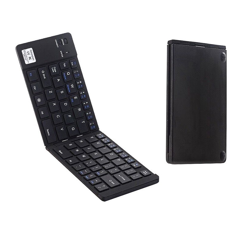 GK228 Bluetooth Wireless Folding Mini Portable Office Keyboard with Stand for Phone/Tablet/Laptop - English Black - Image 1