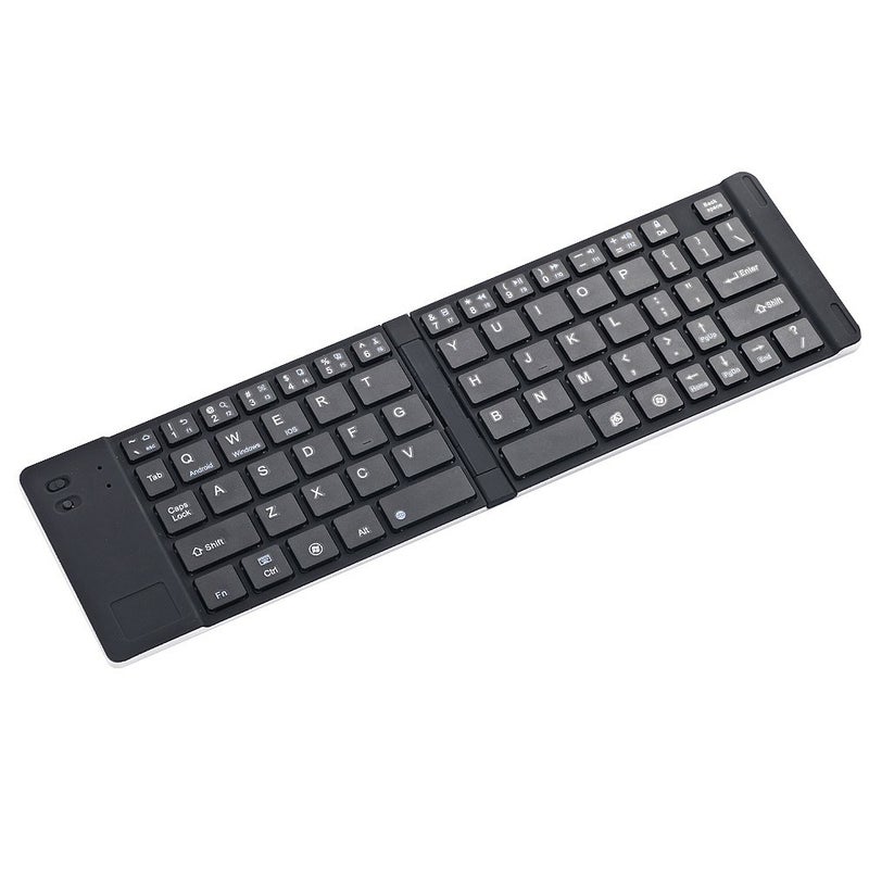 GK228 Bluetooth Wireless Folding Mini Portable Office Keyboard with Stand for Phone/Tablet/Laptop - English White