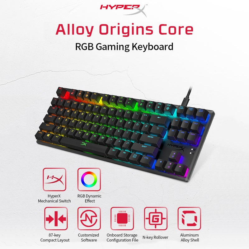 HyperX Alloy Origins Core RGB Backlight Wired Mechanical Gaming Keyboard - English